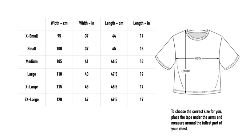 Size chart for Necropolitan Crop Bundle V2