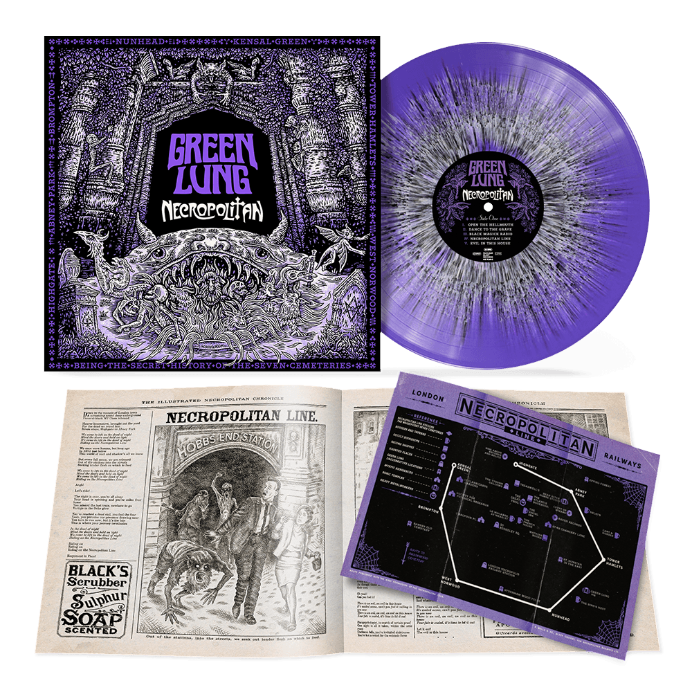 SIGNED Necropolitan 12" Vinyl - Purple w/ Black & White Splash